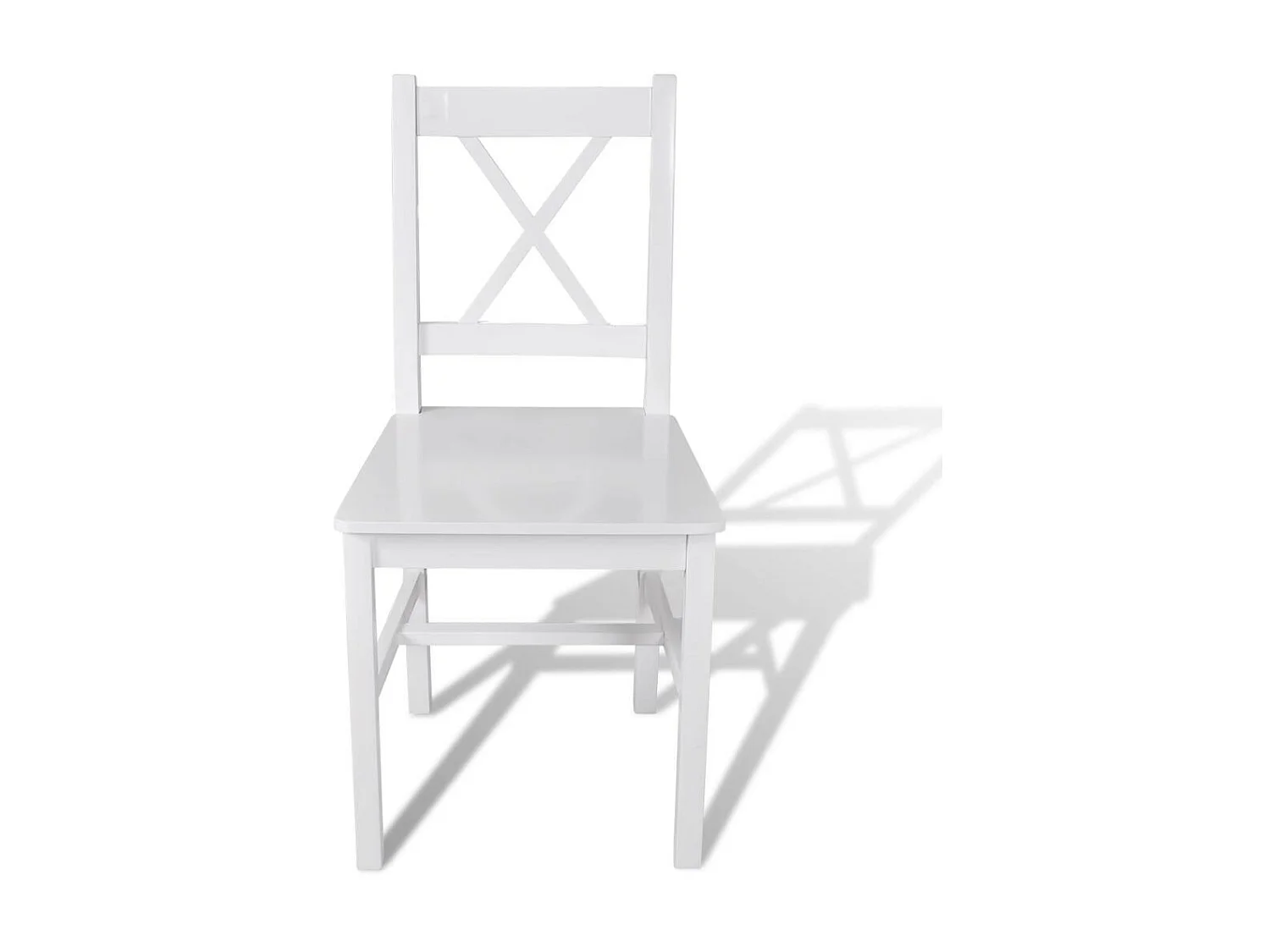Chaise en bois de pin blanc vernis Dina - Lot de 2