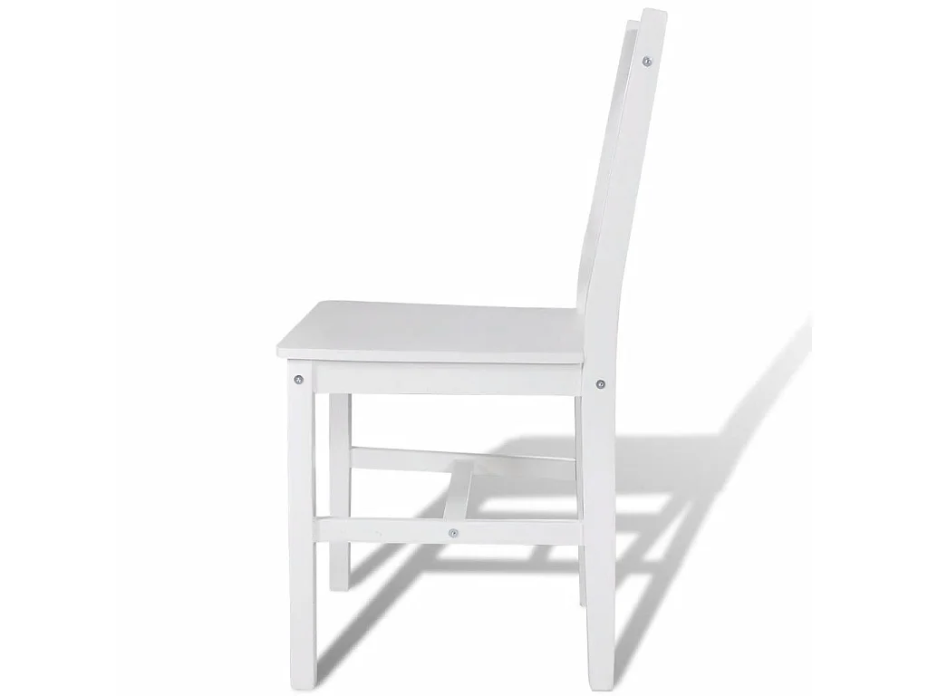 Chaise en bois de pin blanc vernis Dina - Lot de 2