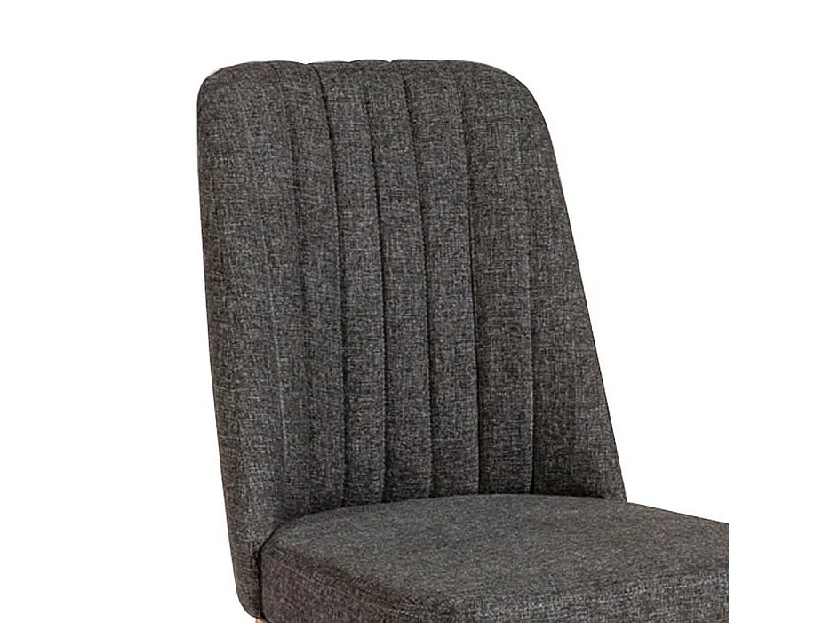 Chaise de salle à manger tissu anthracite et bois naturel Akira