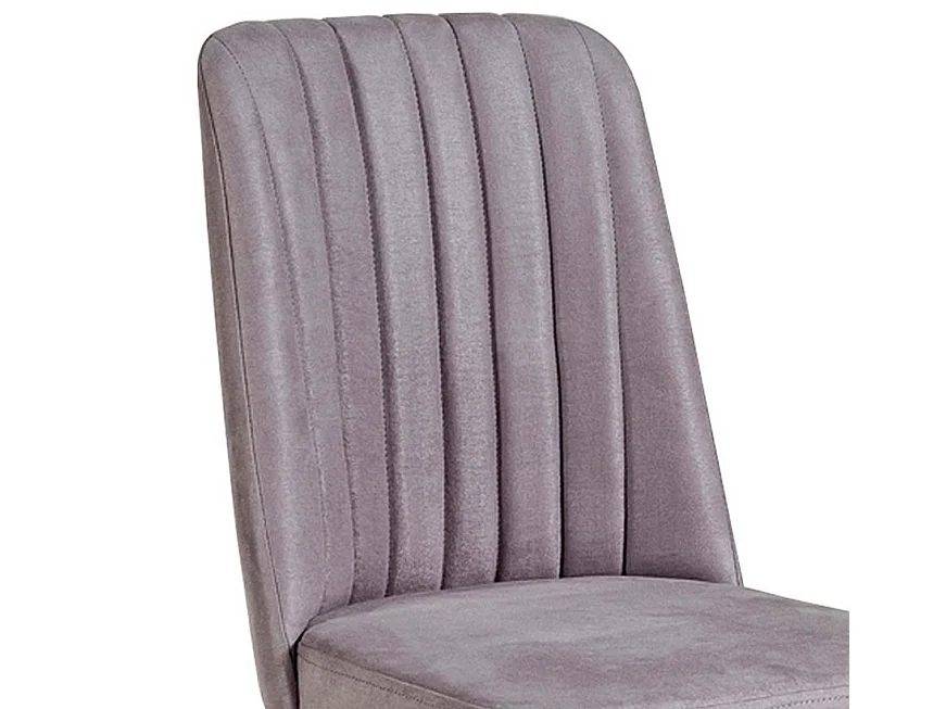 Chaise de salle à manger velours gris et bois blanc Akira