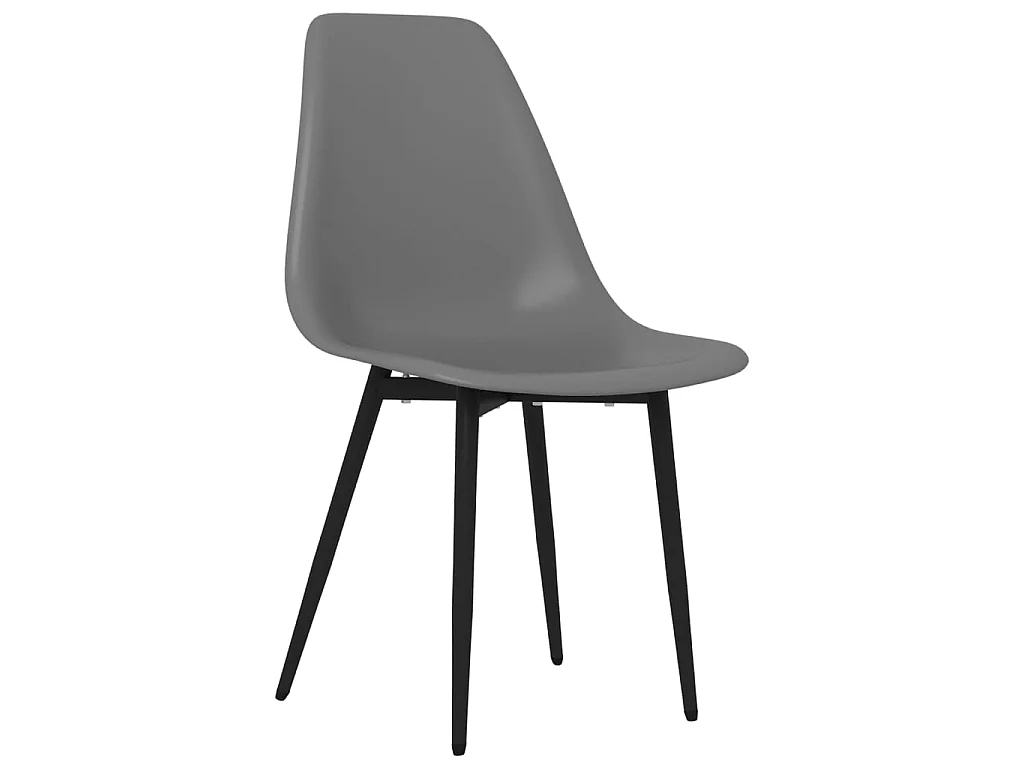 Chaises de salle à manger 2 pcs Gris PP 4