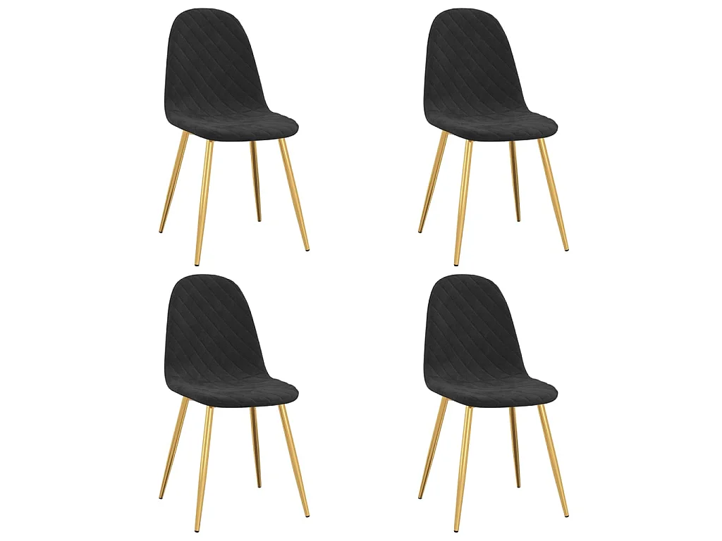 Chaises de salle à manger 4 pcs Noir Velours 13