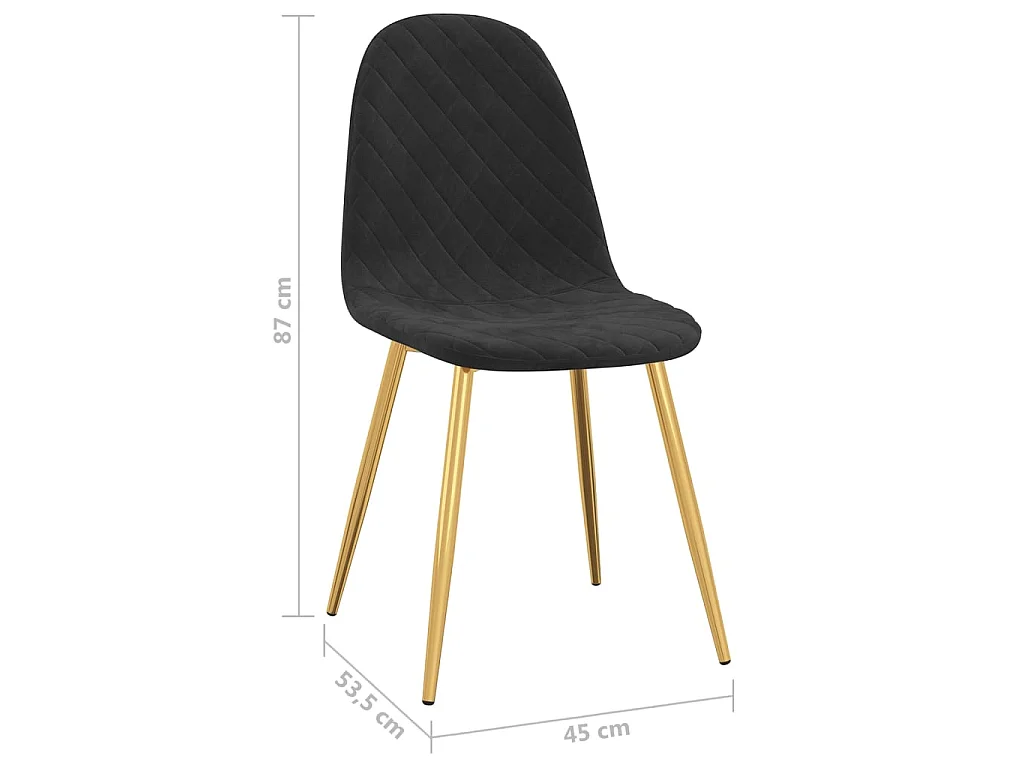 Chaises de salle à manger 4 pcs Noir Velours 13