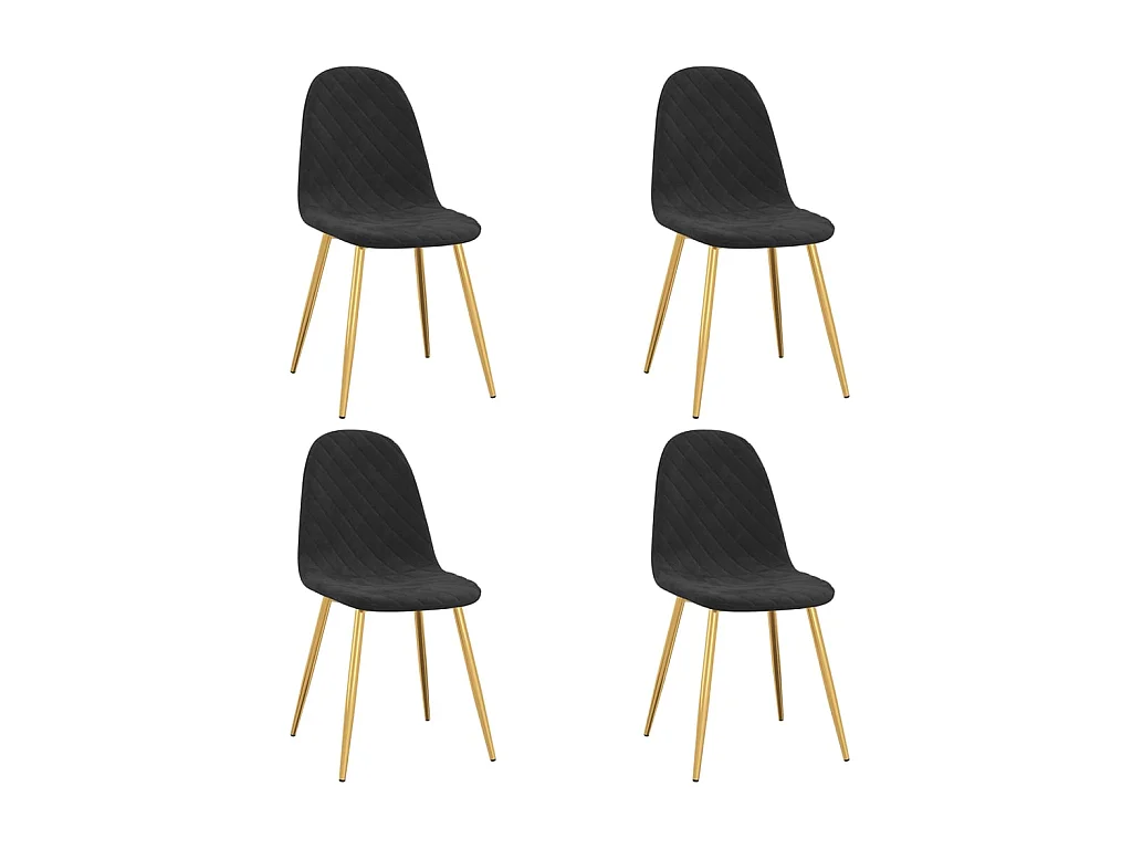 Eetkamerstoelen 4 st fluweel zwart