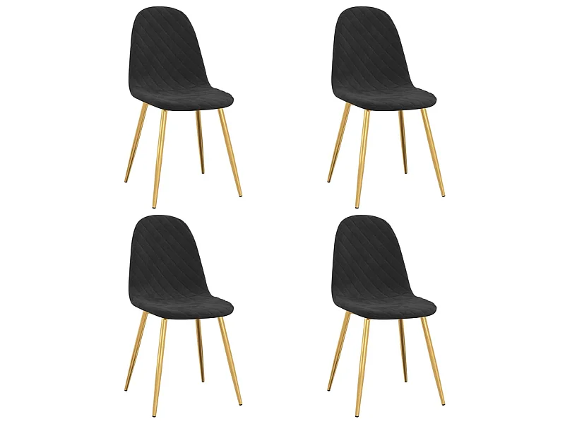 Chaises de salle à manger 4 pcs Noir Velours 13