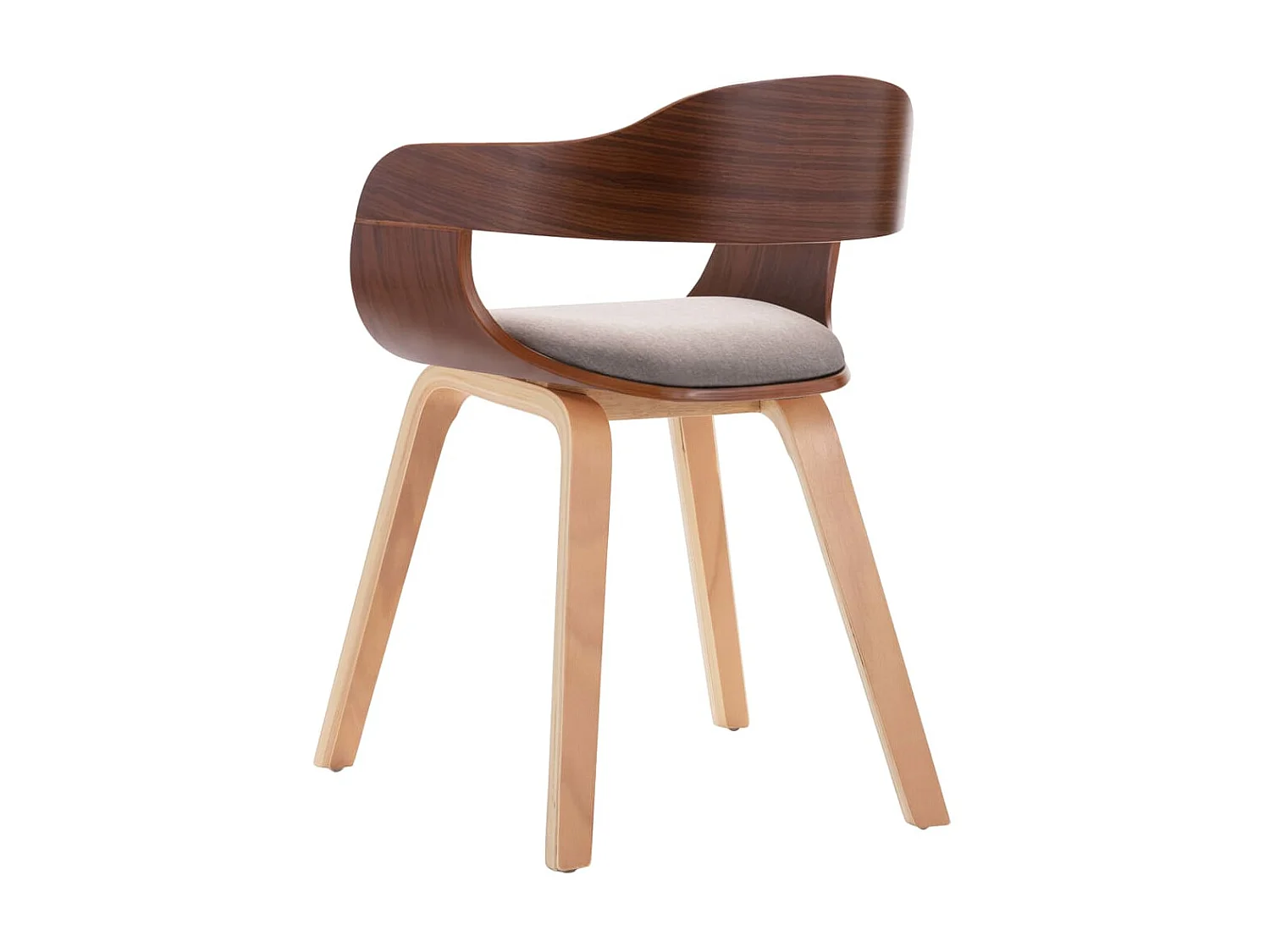 Chaises de salle à manger 2 pcs Taupe Bois courbé et tissu