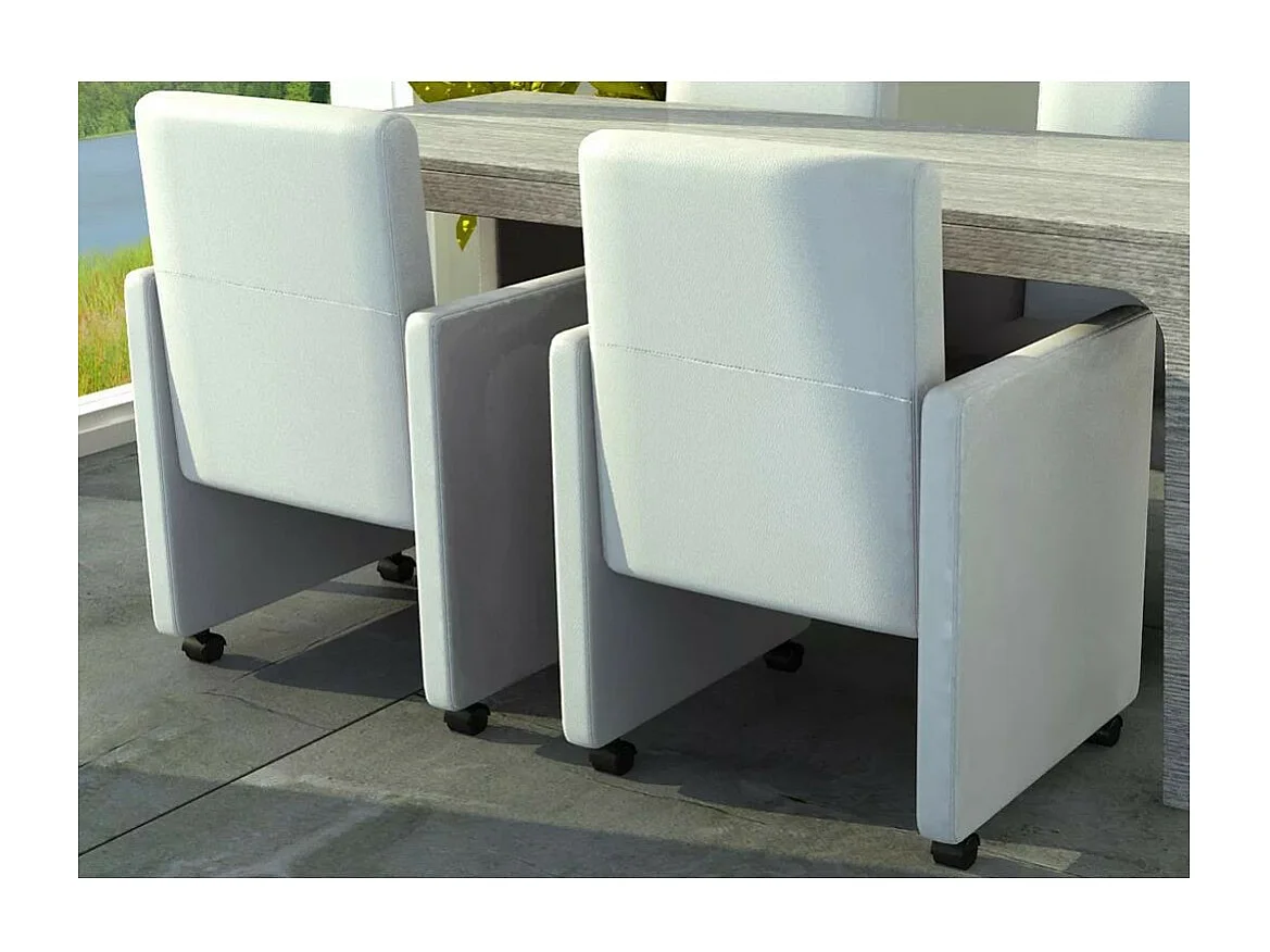 Eetkamerstoelen 2 st kunstleer wit