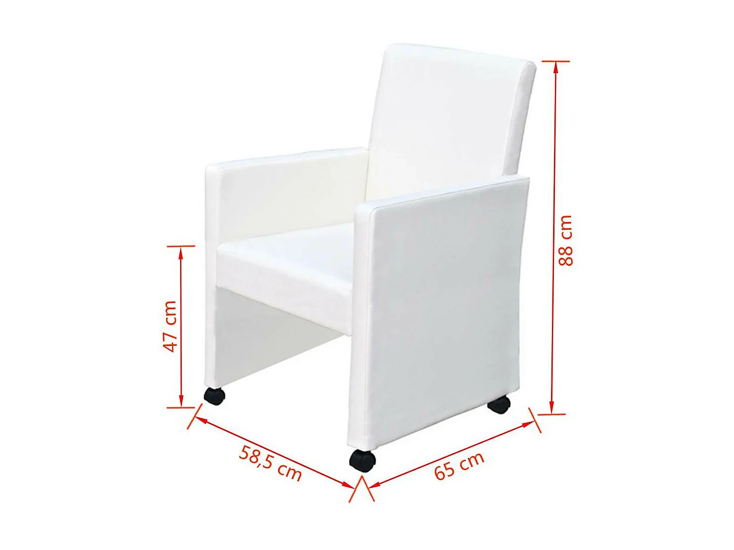 Eetkamerstoelen 2 st kunstleer wit