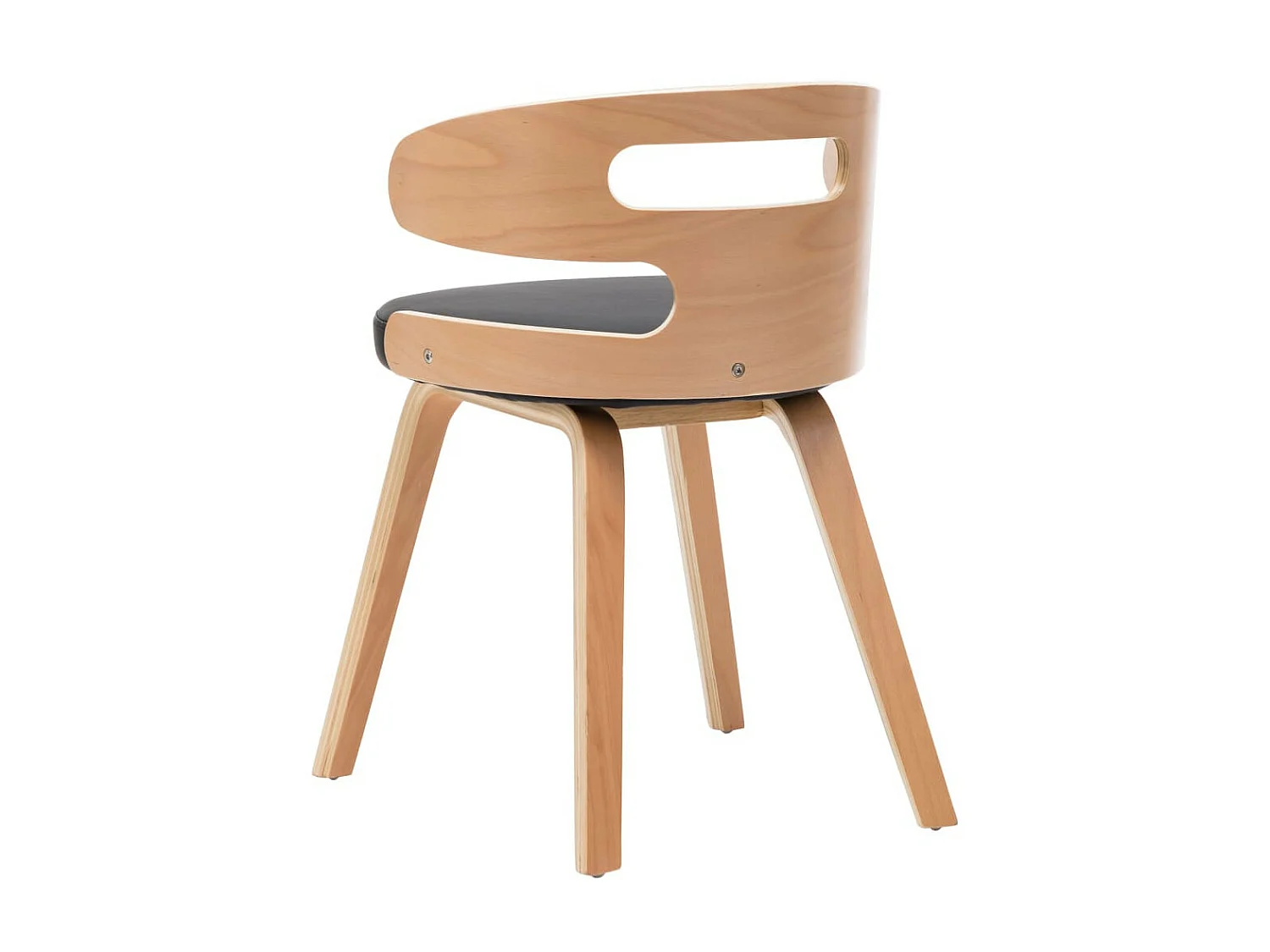 Chaises de salle à manger 6 pcs Noir Bois courbé et similicuir