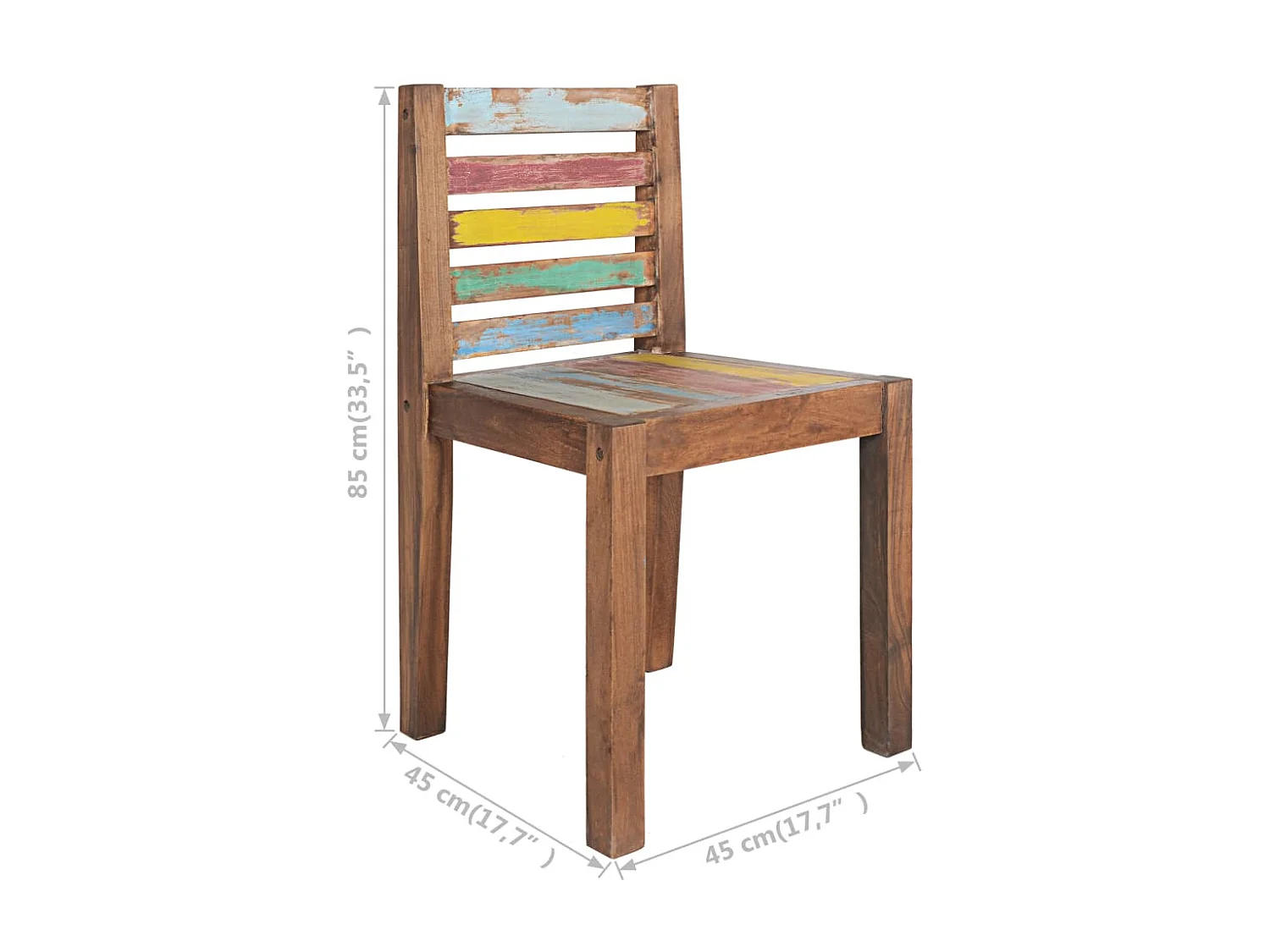 Chaises de salle à manger 6 pcs Bois de récupération solide