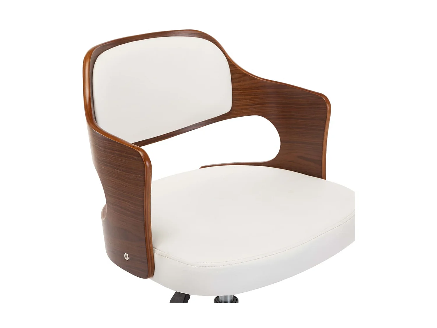 Chaises pivotantes à dîner 2pcs Blanc Bois courbé et similicuir 2