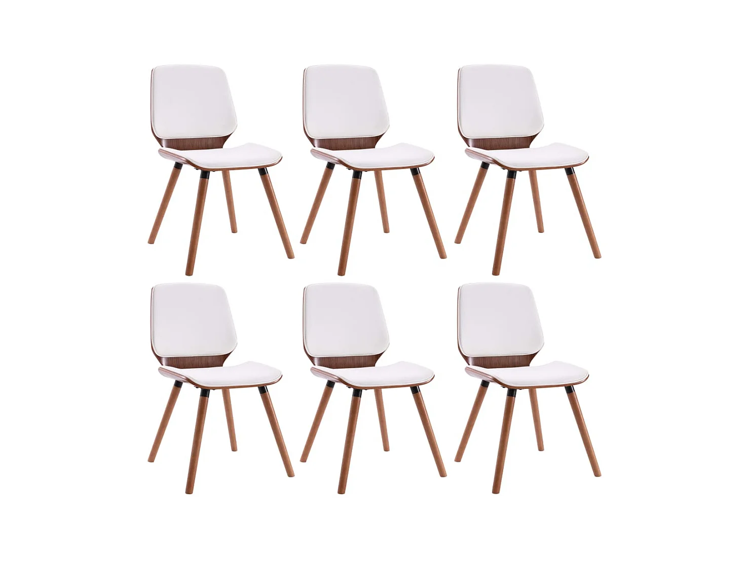 Eetkamerstoelen 6 st kunstleer wit