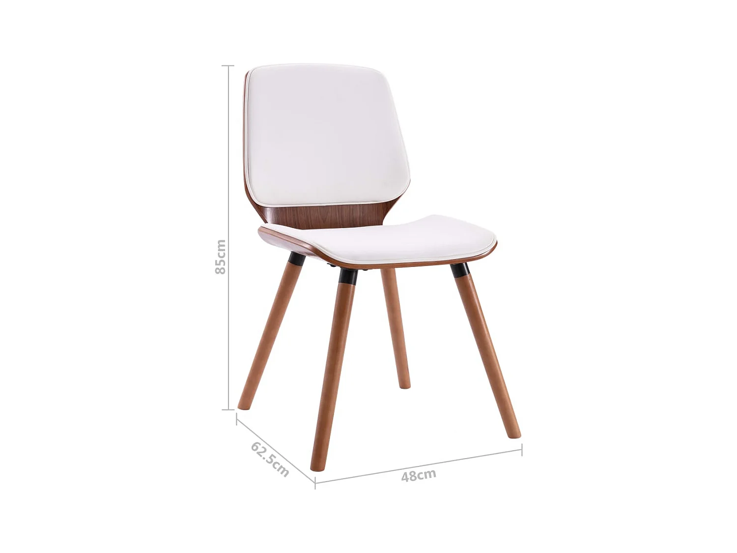 Eetkamerstoelen 6 st kunstleer wit