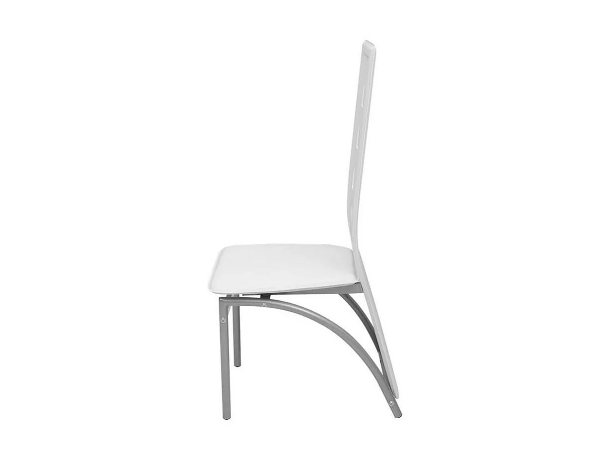 Chaise simili cuir blanc et pieds métal Ceaney - Lot de 2