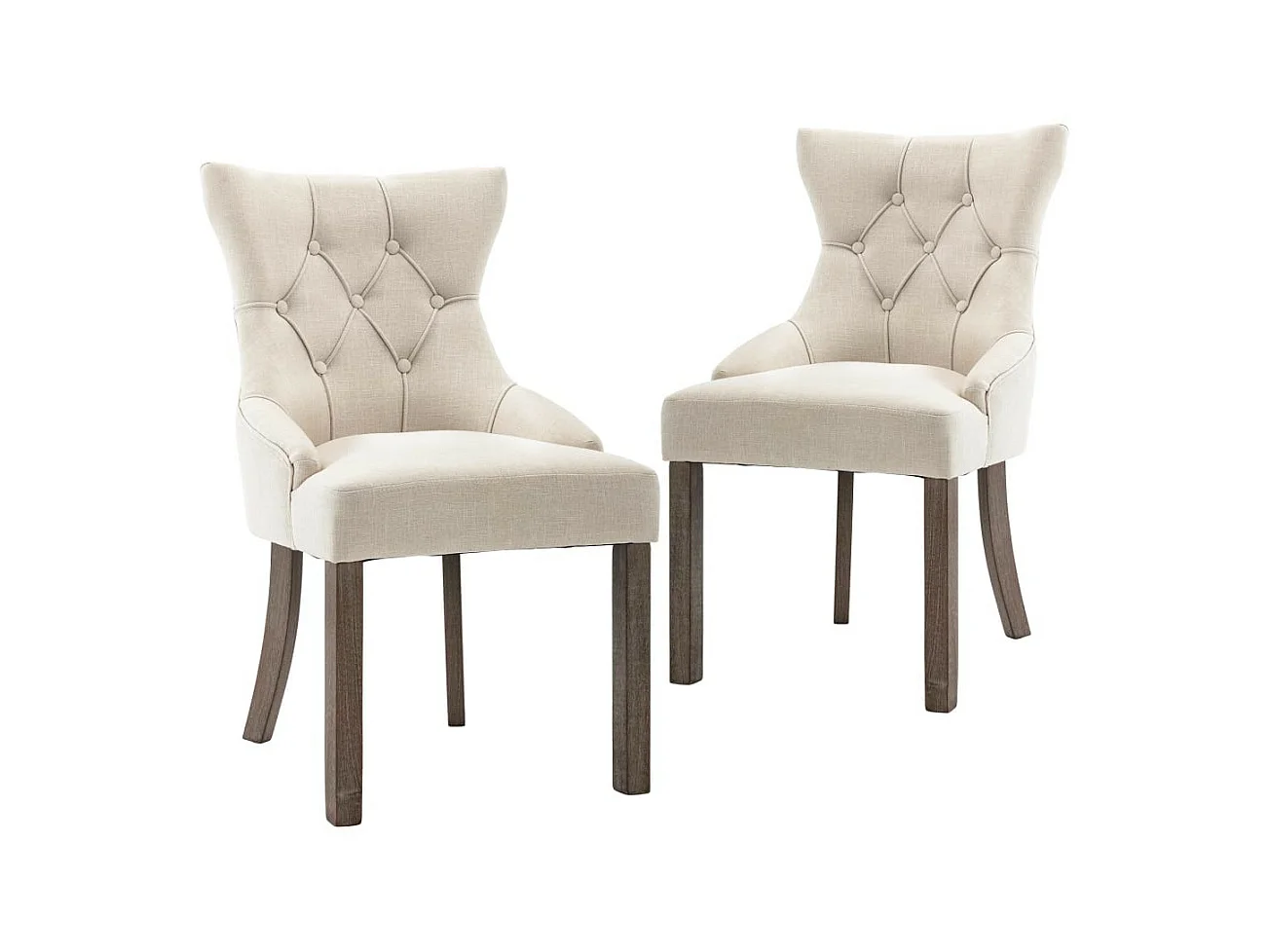 Chaises de salle à manger 2 pcs Beige Tissu 2