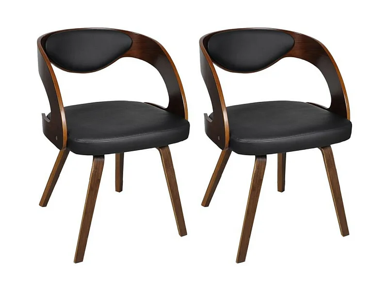 Chaises de salle à manger 2 pcs Marron Similicuir 15