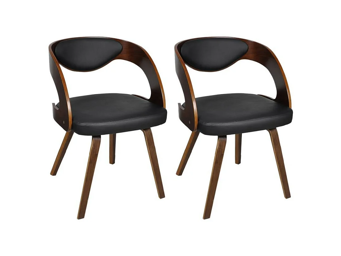 Chaises de salle à manger 2 pcs Marron Similicuir 15