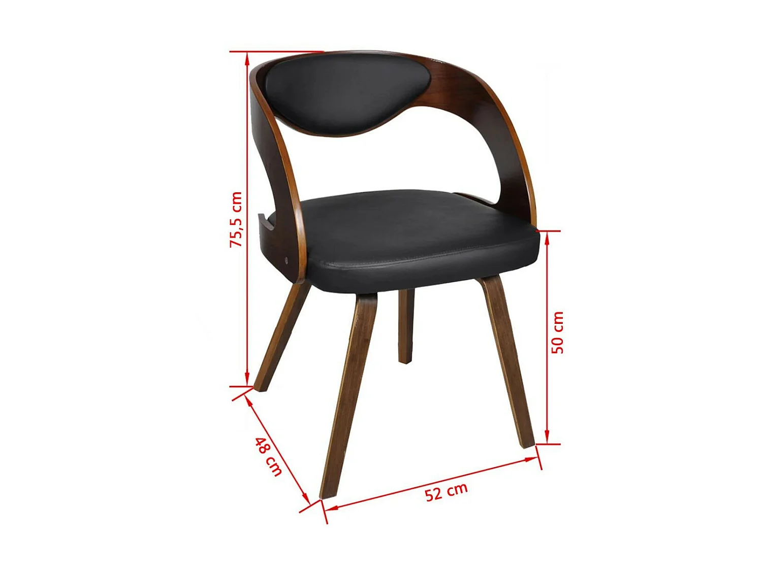 Chaises de salle à manger 2 pcs Marron Similicuir 15