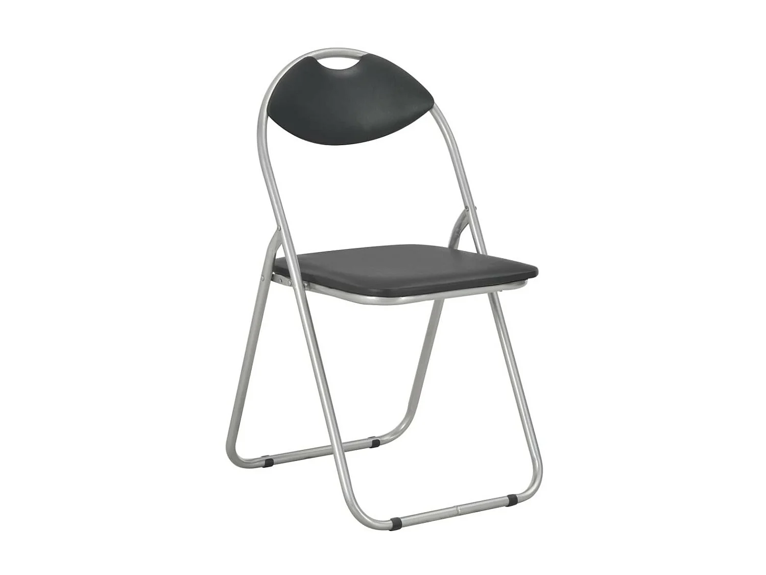 Chaises pliantes de salle à manger 6 pcs Noir Similicuir
