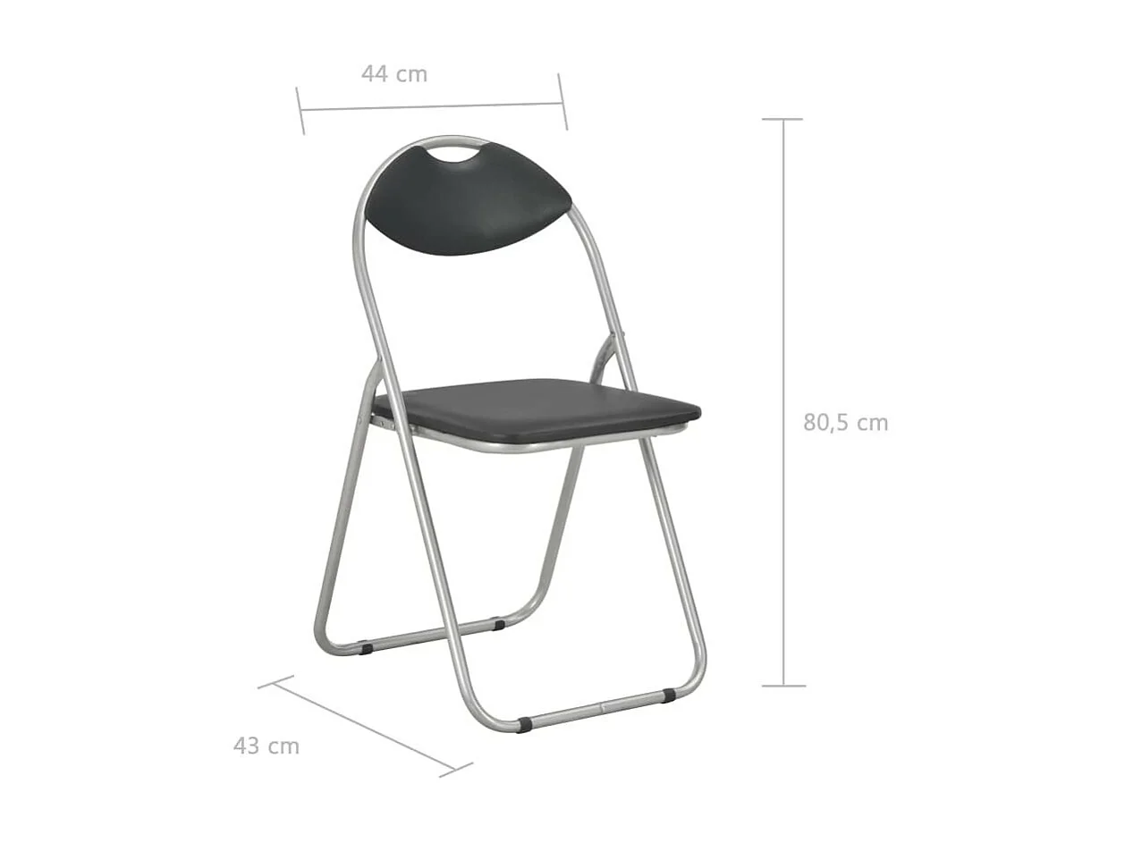 Chaises pliantes de salle à manger 6 pcs Noir Similicuir