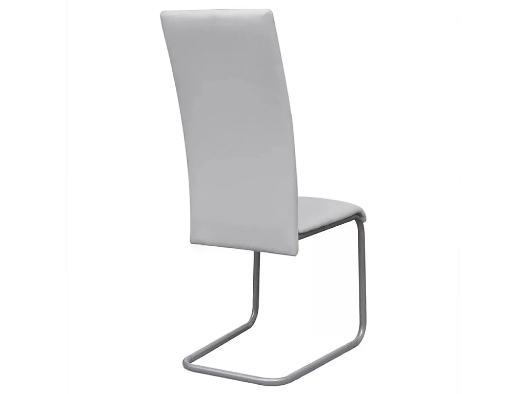 Chaises de salle à manger cantilever 4 pcs Blanc Similicuir
