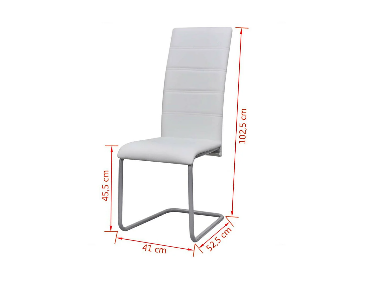 Chaises de salle à manger cantilever 4 pcs Blanc Similicuir