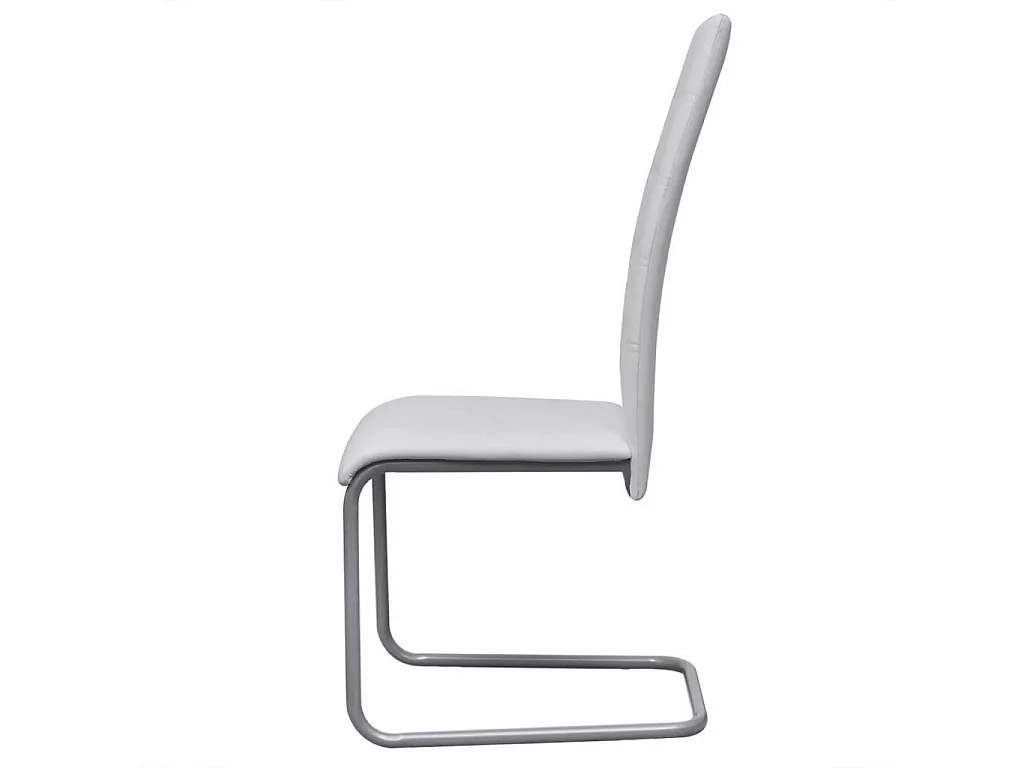 Chaises de salle à manger cantilever 4 pcs Blanc Similicuir