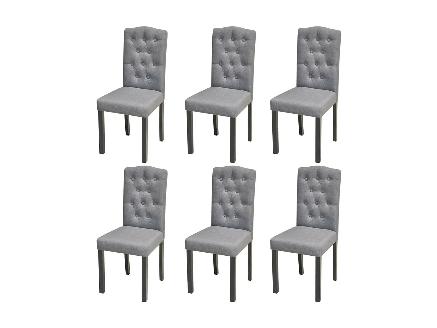Chaises de salle à manger 6 pcs Gris clair Tissu 6