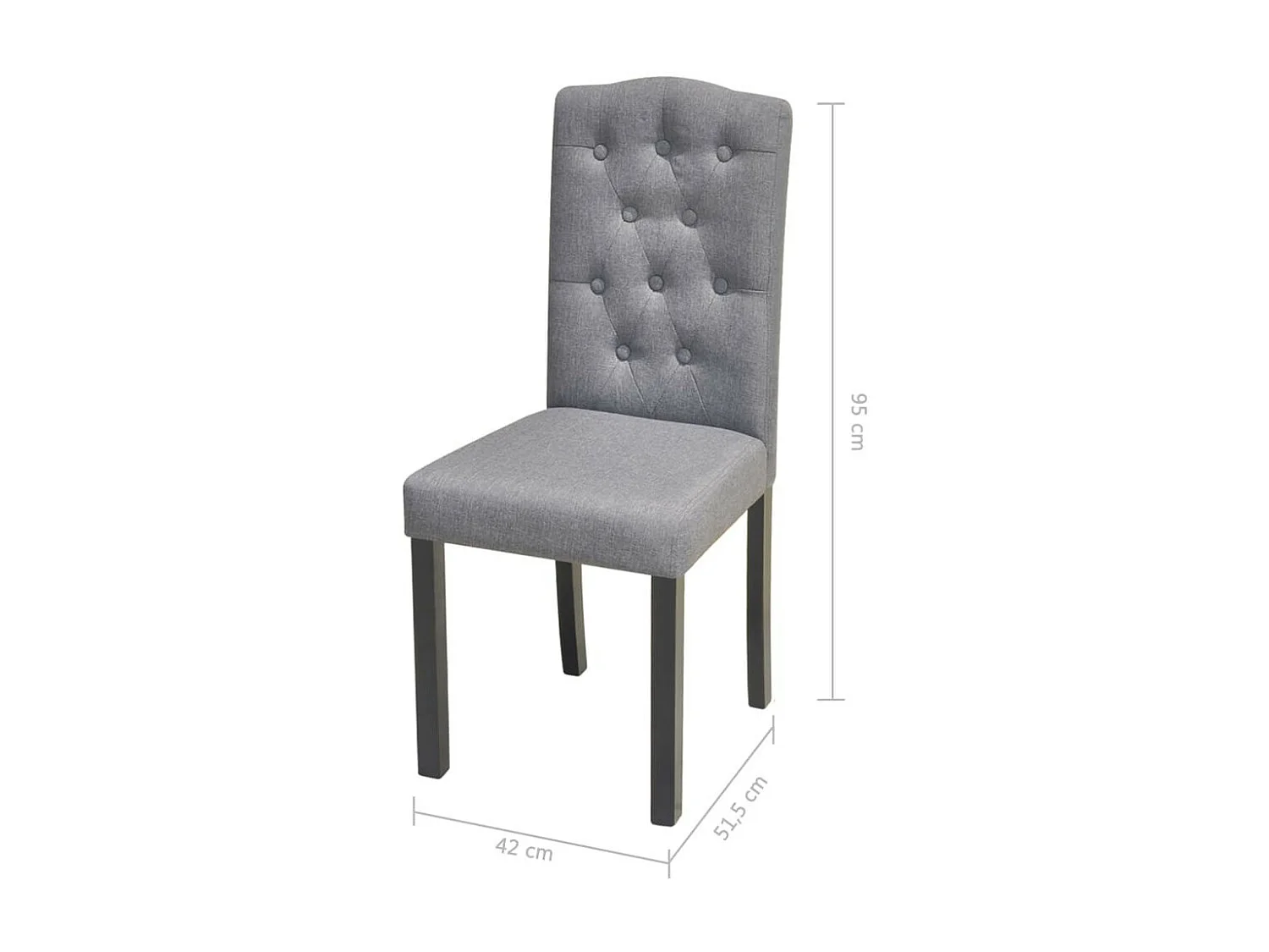 Chaises de salle à manger 6 pcs Gris clair Tissu 6