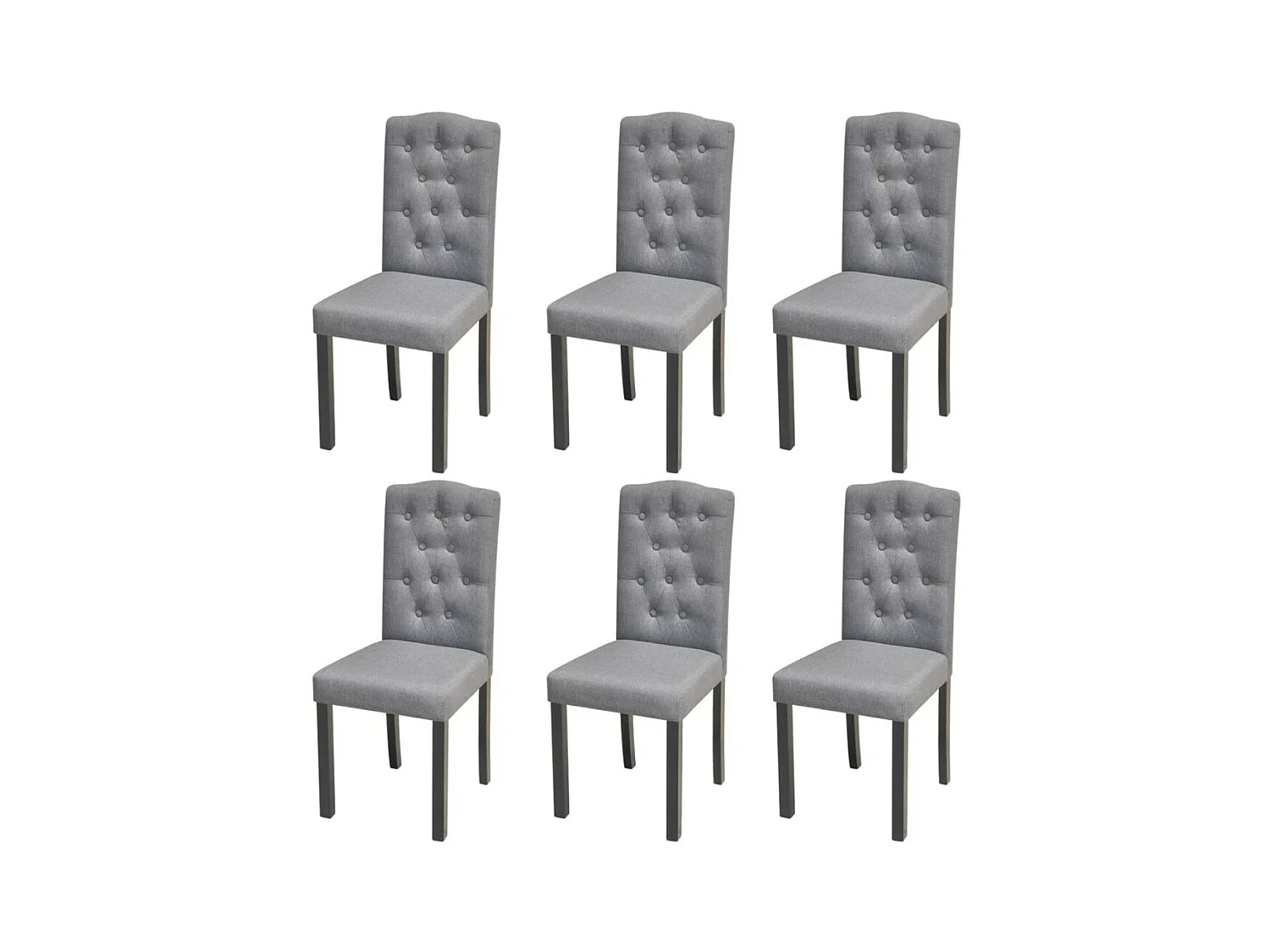 Chaises de salle à manger 6 pcs Gris clair Tissu 6