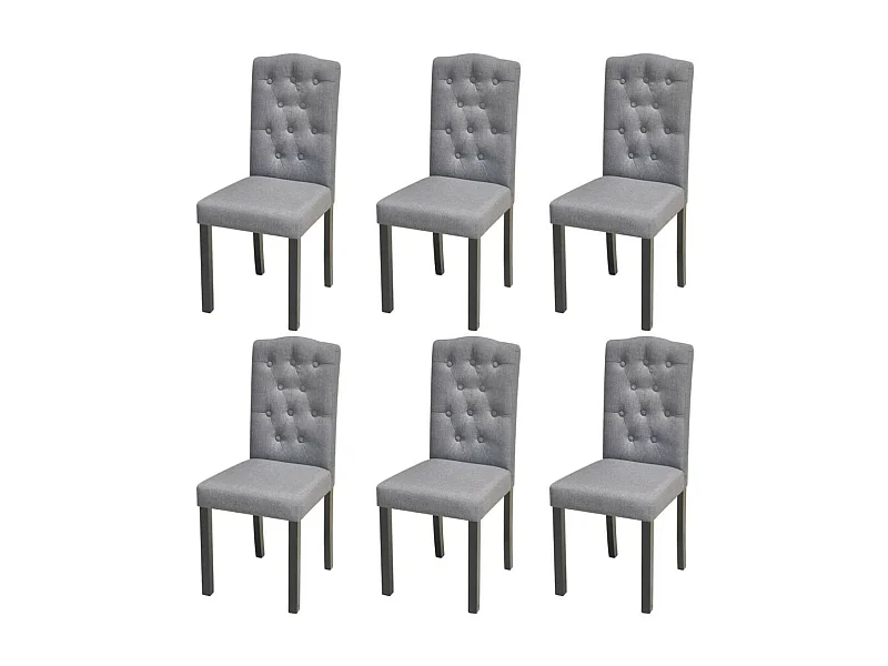 Chaises de salle à manger 6 pcs Gris clair Tissu 6