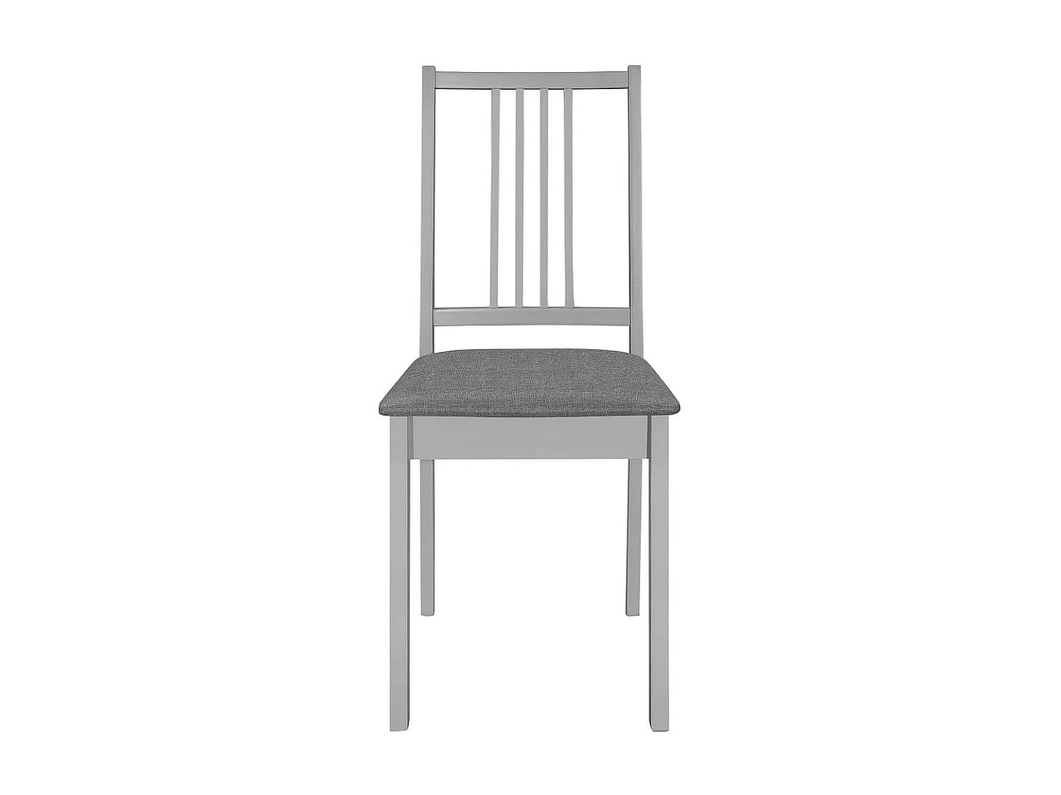 4 pcs Chaises à dîner avec coussins Gris Bois solide