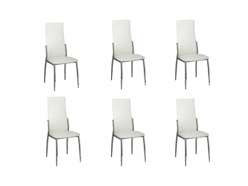 Chaises de salle à manger 6 pcs Blanc Similicuir 8