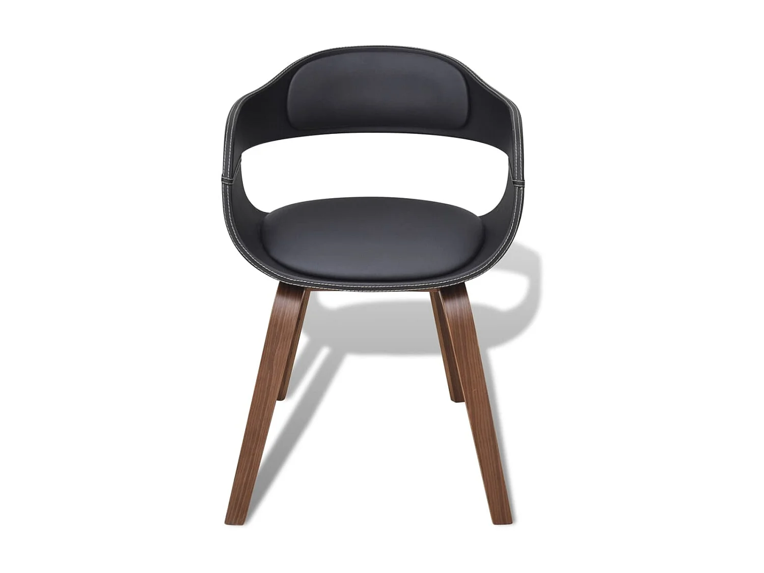 Chaises de salle à manger 2 pcs Noir Bois courbé et similicuir