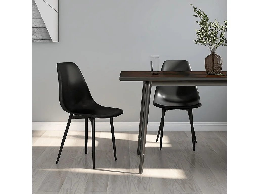 Chaises de salle à manger 2 pcs Noir PP 4
