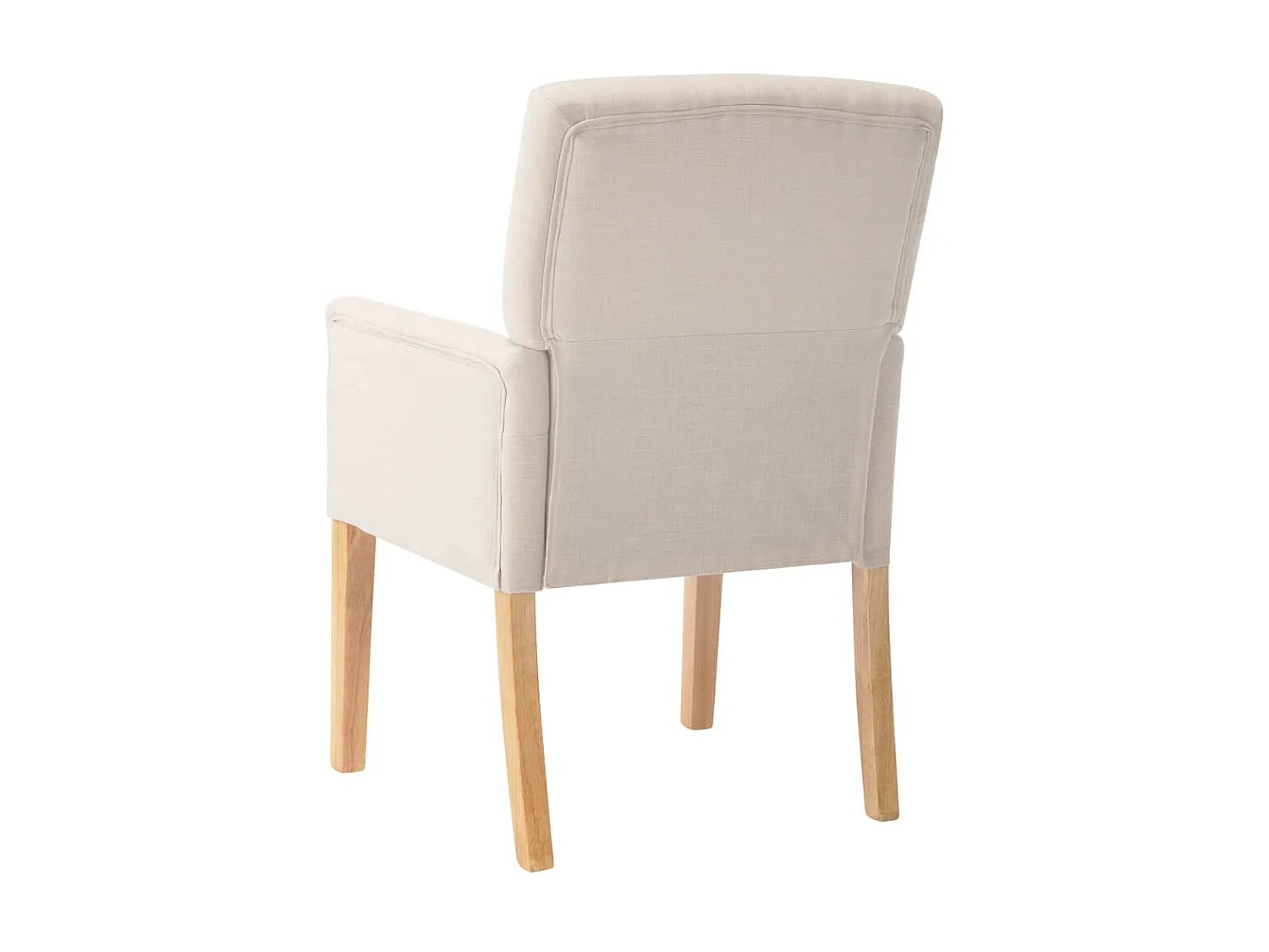Chaise de salle à manger avec accoudoirs Beige Tissu 2