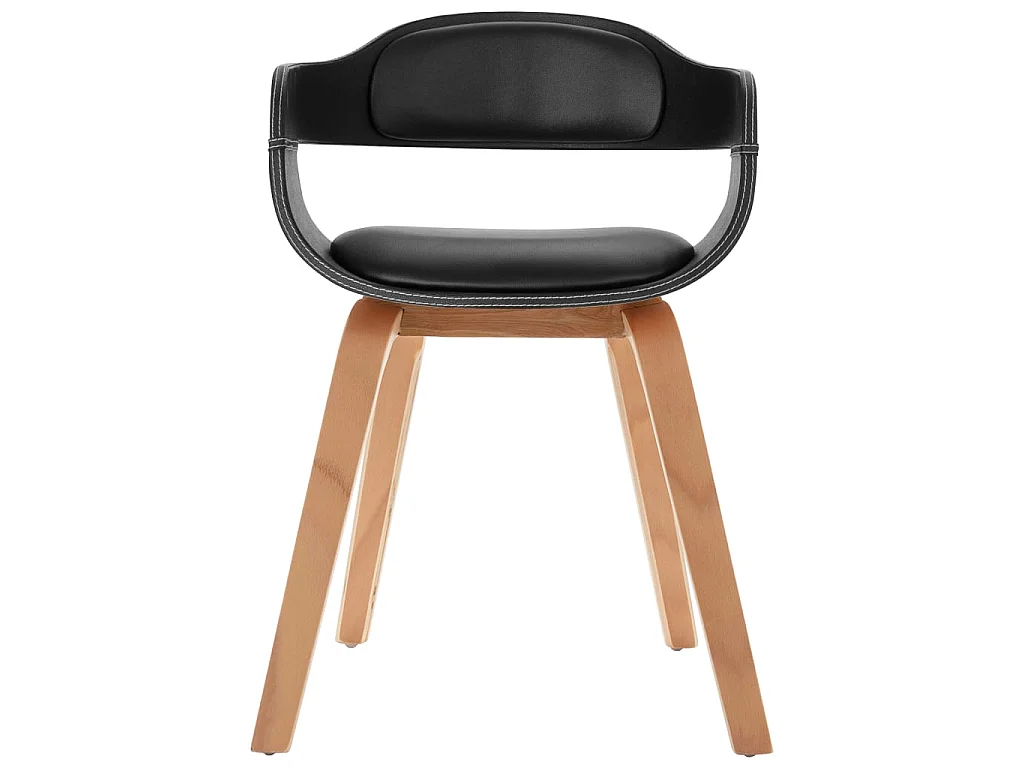 Chaise de salle à manger Noir Bois courbé et similicuir 2