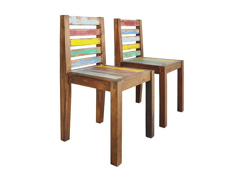 Chaises de salle à manger 2 pcs Bois de récupération solide 2