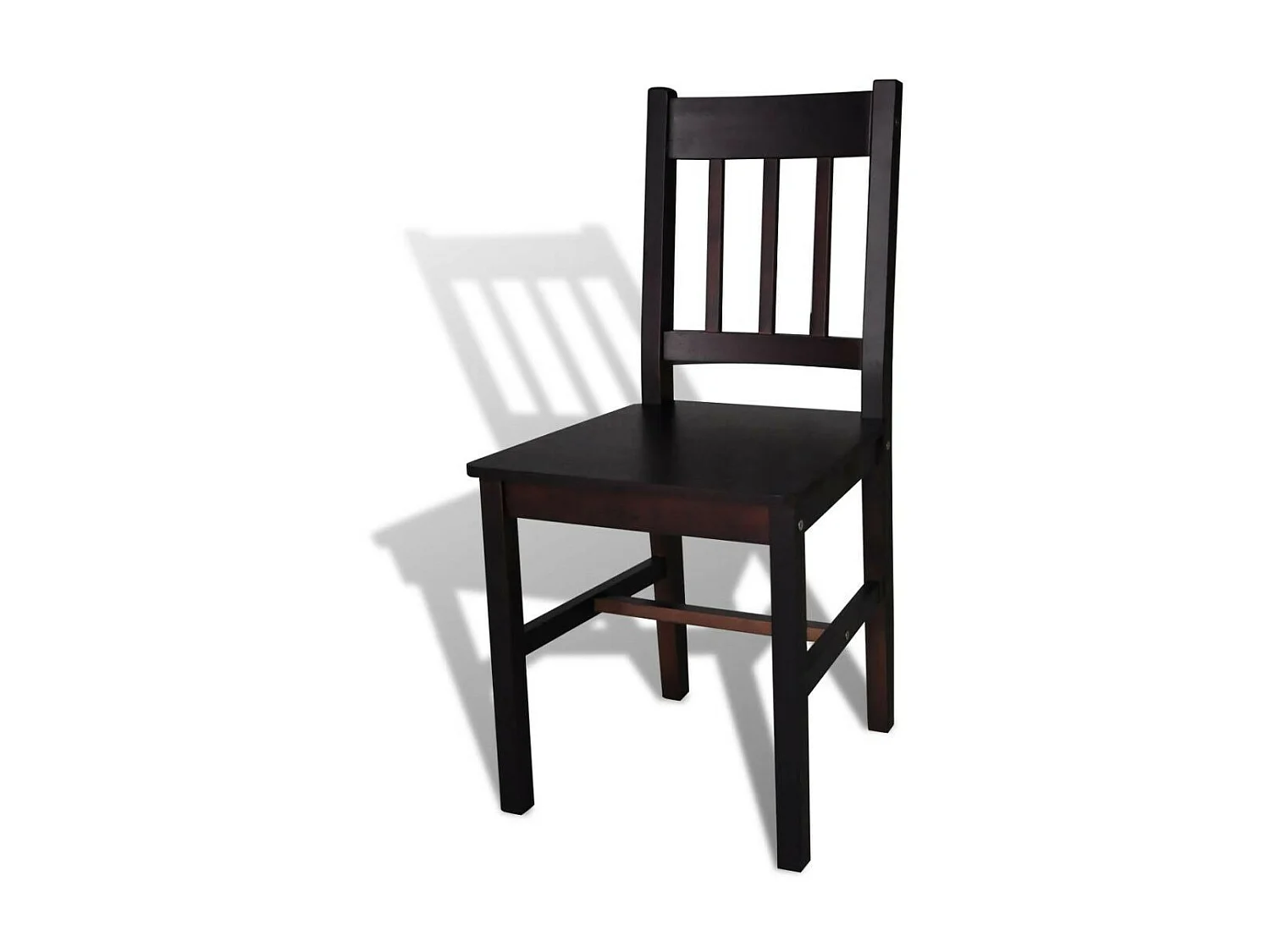 Chaise en bois de pin marron vernis Dina - Lot de 2