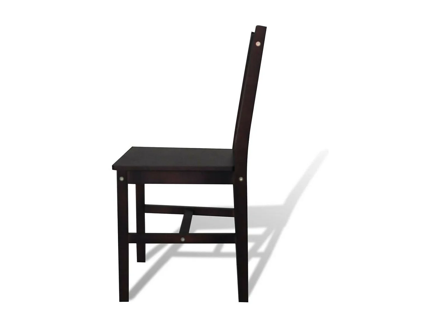 Chaise en bois de pin marron vernis Dina - Lot de 2