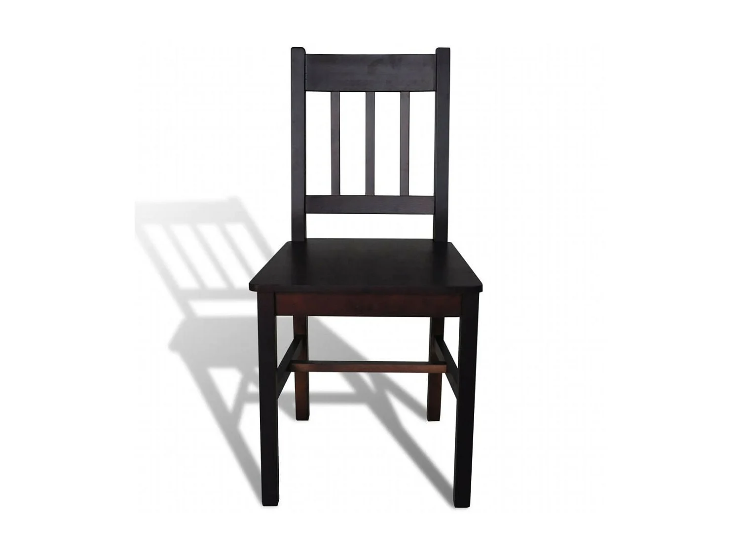 Chaise en bois de pin marron vernis Dina - Lot de 2