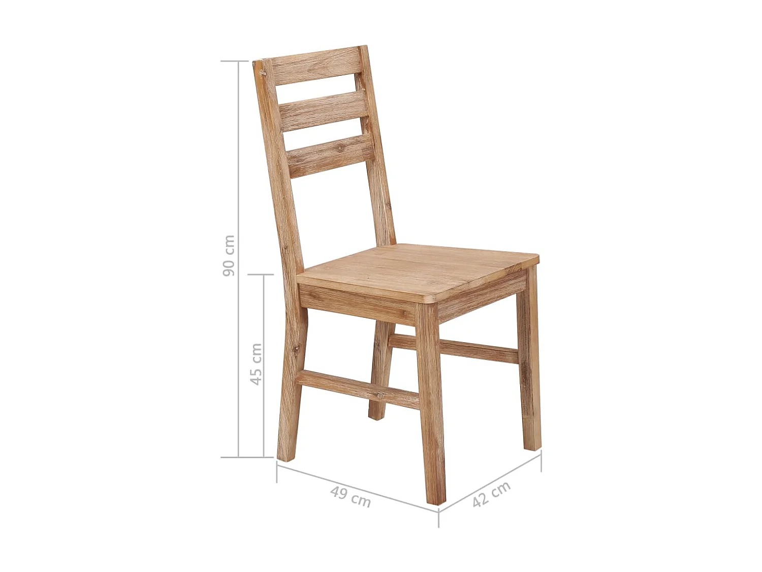 Chaise de cuisine bois massif naturel Koffia - Lot de 6