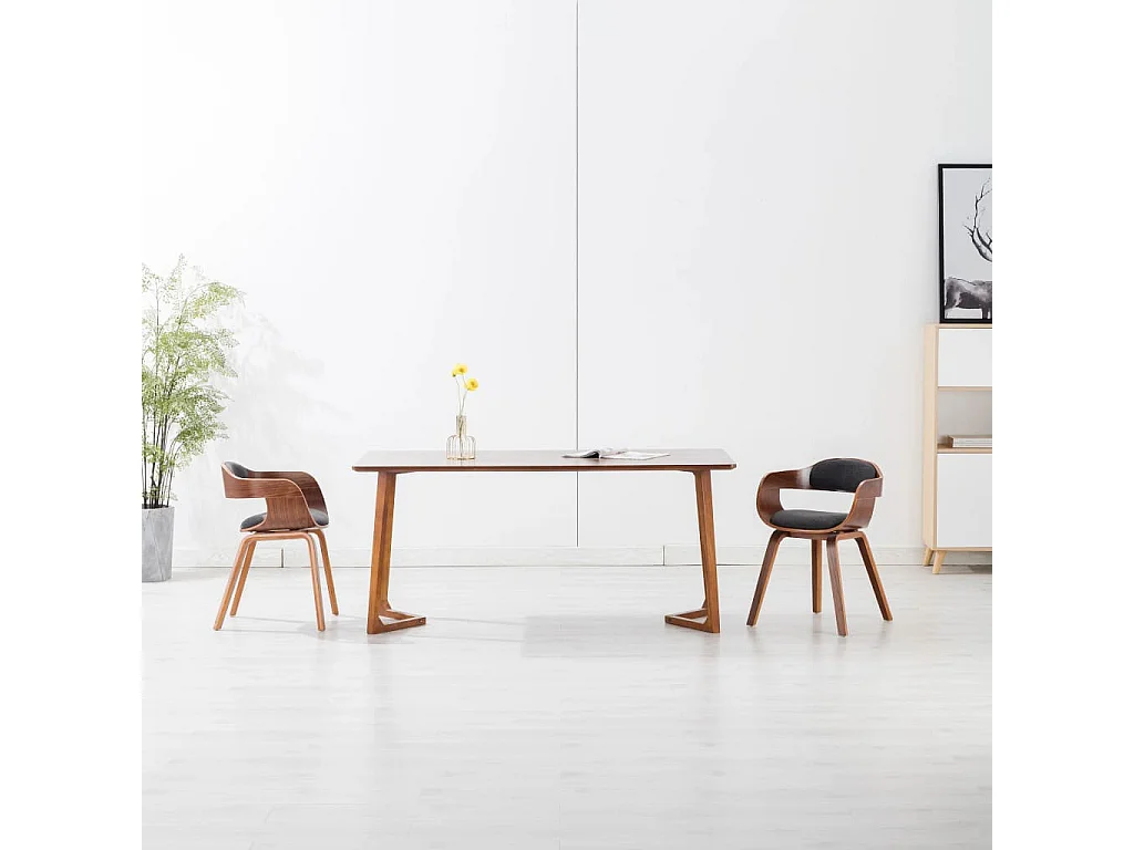 Chaise en bois Noyer Lizza - Confort et raffinement-Couleur Gris