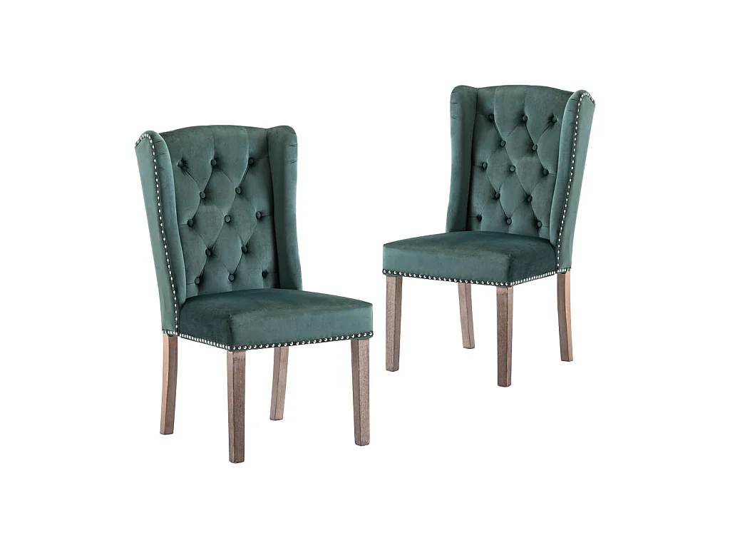 Eetkamerstoelen 2 st fluweel donkergroen