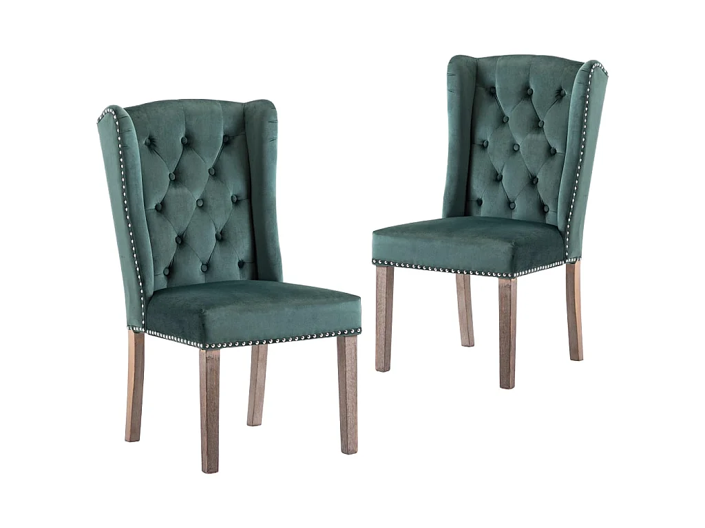 Eetkamerstoelen 2 st fluweel donkergroen
