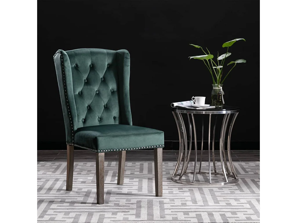 Eetkamerstoelen 2 st fluweel donkergroen