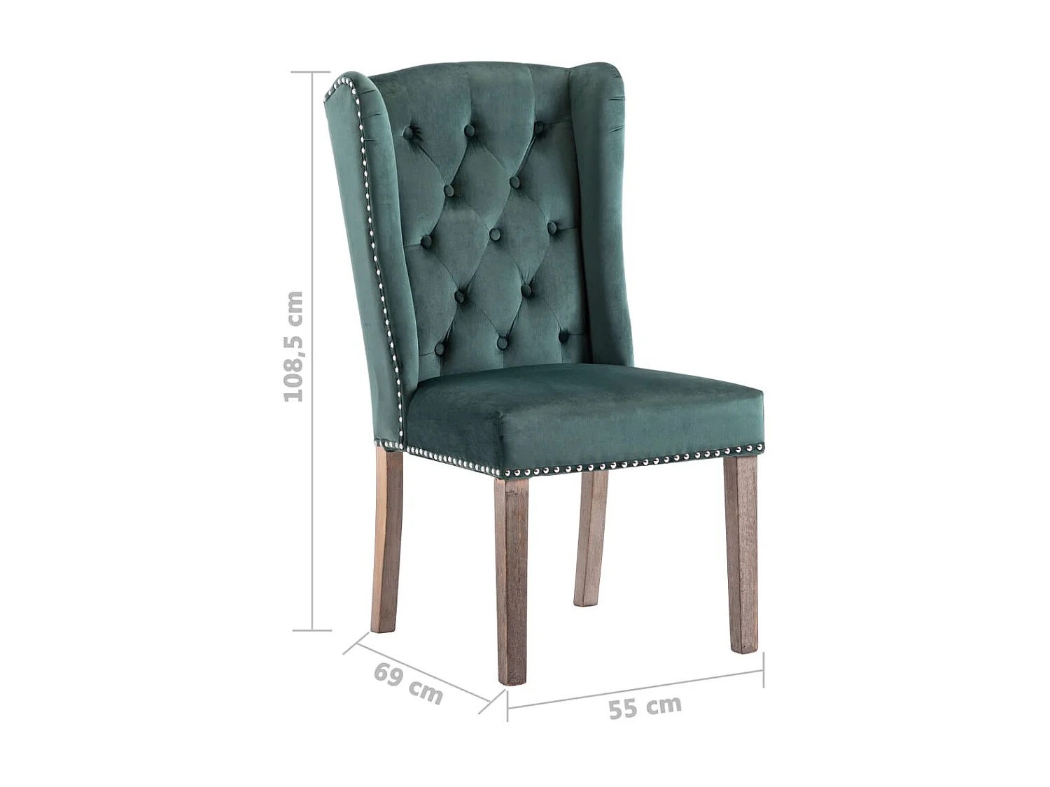 Eetkamerstoelen 2 st fluweel donkergroen