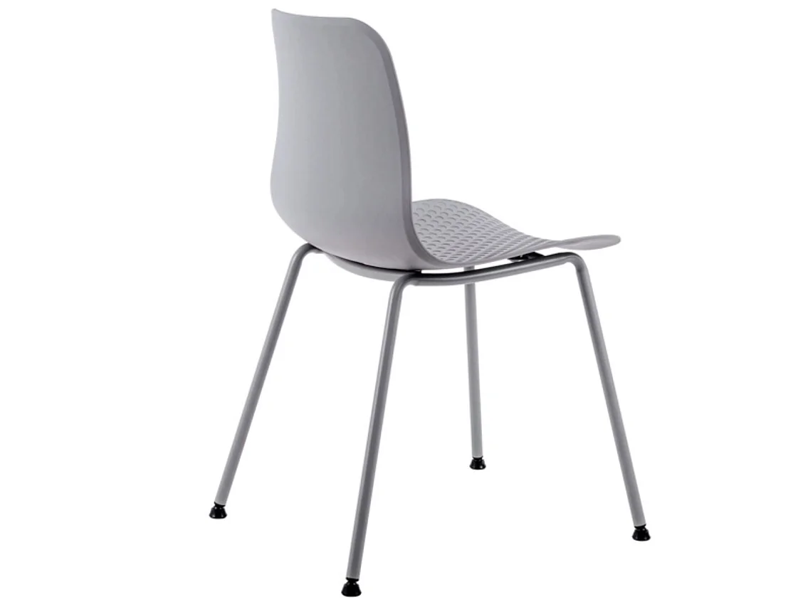 Chaise de cuisine Kandy - L'Alliance du métal et du polypropylène-Couleur Gris