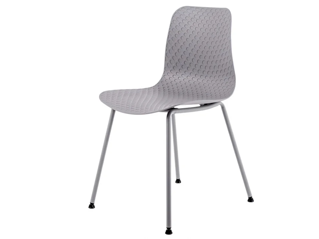 Chaise de cuisine Kandy - L'Alliance du métal et du polypropylène-Couleur Gris