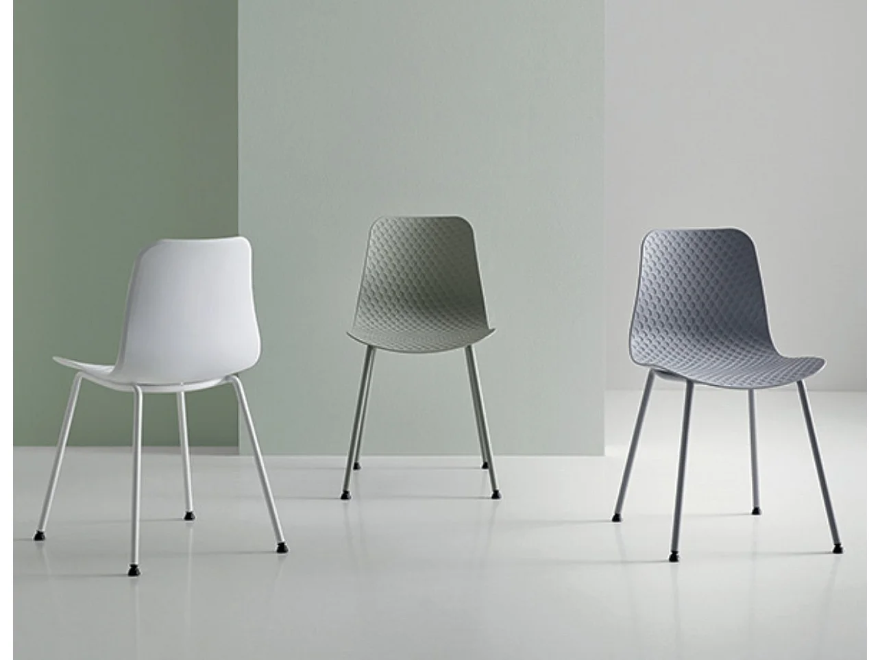 Chaise de cuisine Kandy - L'Alliance du métal et du polypropylène-Couleur Gris